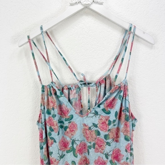 Wildfox Floral Blue Swim Cover Up Dress Size Medium M NWT - Picture 3 of 8